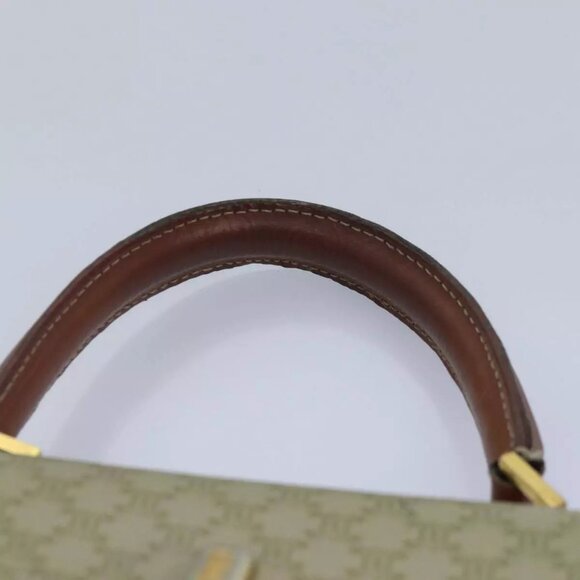 CELINE Macadam Canvas Hand Bag PVC Leather Beige Auth - Picture 11 of 16